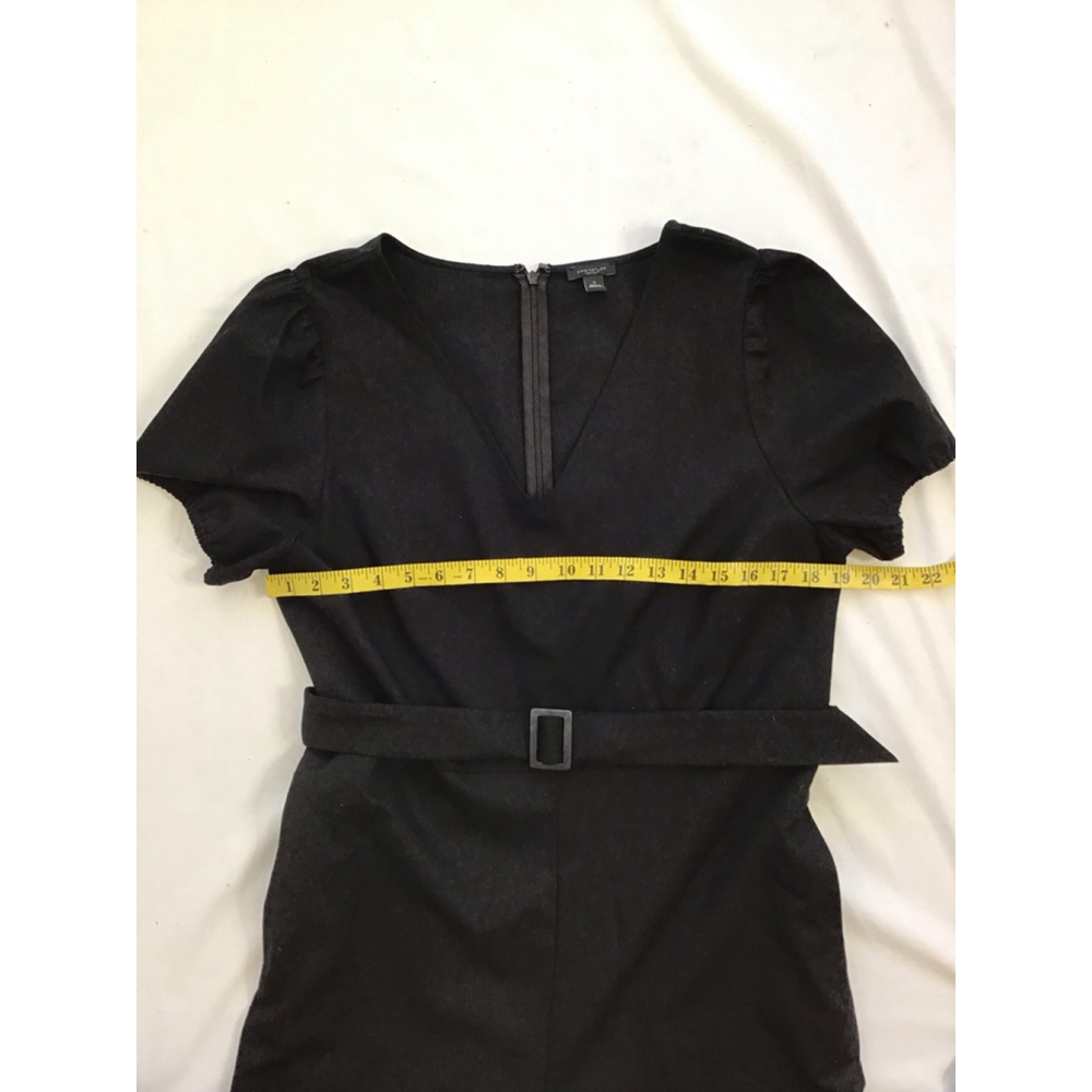 Ann Taylor Women Elegant Factory Black V-Neck Short Sleeve Jumpsuit Size 12 - Picture 11 of 16